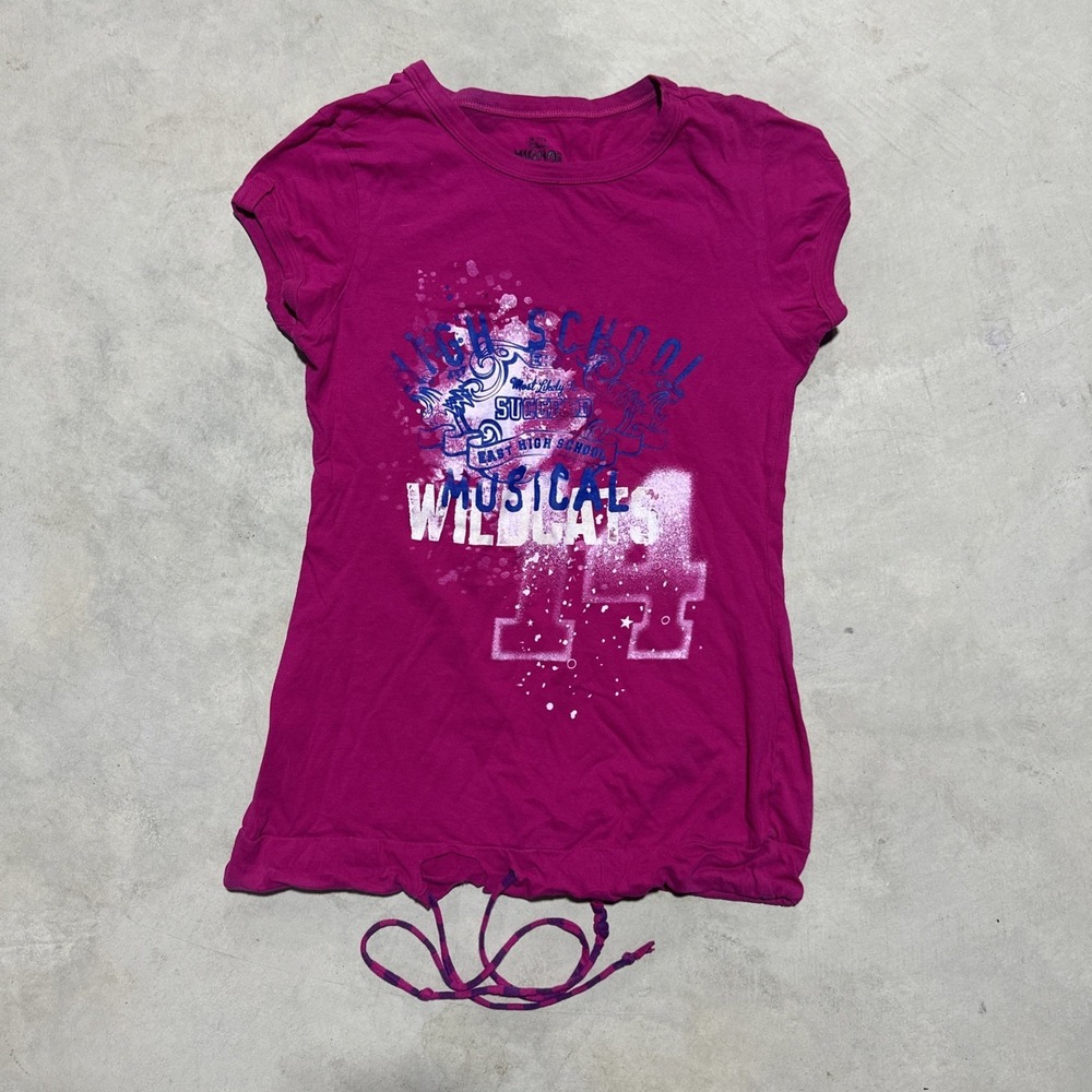 Vintage Disney High School Musical Girls Shirt Size M 7/9 Y2K Drawstring
